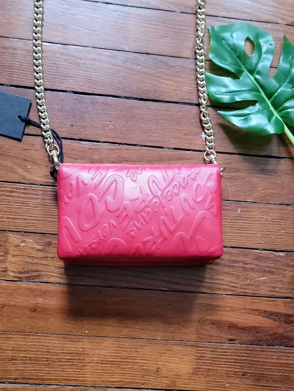 Versace Jeans Couture Red Shoulder Bag with Gold Chain (NWT)